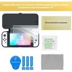 ProCase Nintendo Switch OLED in Klf ve Temperli Cam Ekran Koruyucu-Black