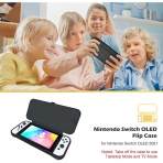 ProCase Nintendo Switch OLED in Klf ve Temperli Cam Ekran Koruyucu-Black