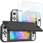 ProCase Nintendo Switch OLED in Klf ve Temperli Cam Ekran Koruyucu-Black