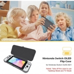 ProCase Nintendo Switch OLED in Klf ve Temperli Cam Ekran Koruyucu-Grey