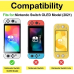 ProCase Nintendo Switch OLED in Klf ve Temperli Cam Ekran Koruyucu-Grey