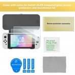 ProCase Nintendo Switch OLED in Klf ve Temperli Cam Ekran Koruyucu-White