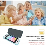 ProCase Nintendo Switch OLED in Klf ve Temperli Cam Ekran Koruyucu-Skyblue