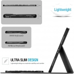 ProCase iPad Air 4 Kalem Blmeli ve Klavyeli Klf (10.9 in)-Black