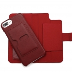 Prodigee iPhone 8 Plus Wallegee Deri Czdan Klf-Red