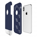 Prodigee iPhone XS / X Fit Pro Klf (MIL-STD-810G)-Navy Blue-Silver