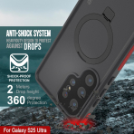 PunkCase Samsung Galaxy S25 Ultra Kickstud 2.0 Klf-Red
