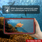 PunkCase Samsung Galaxy S25 Ultra Kickstud 2.0 Klf-Red