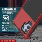 Punkcase Armor Serisi Galaxy S23 Ultra Darbeye Dayankl Klf (MIL-STD-810G)-Red