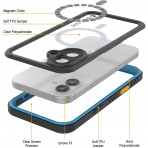 Punkcase iPhone 16 Su Geirmez Extreme Mag Klf -Light Blue