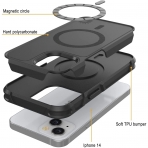 Punkcase Spartan Serisi iPhone 14 Plus Manyetik Klf (MIL-STD-810G)-Black