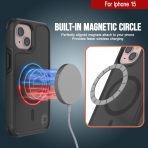 Punkcase Spartan Serisi Apple iPhone 15 Manyetik Klf (MIL-STD-810G)