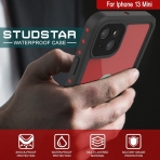 Punkcase StudStar Serisi iPhone 13 Mini Su Geirmez Klf-Red
