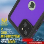 Punkcase StudStar Serisi iPhone 13 Mini Su Geirmez Klf-Purple