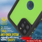 Punkcase StudStar Serisi iPhone 13 Pro Max Su Geirmez Klf-Light Green