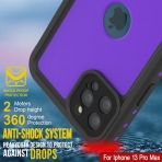 Punkcase StudStar Serisi iPhone 13 Pro Max Su Geirmez Klf-Purple