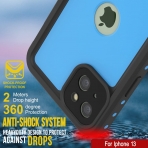 Punkcase StudStar Serisi iPhone 13 Su Geirmez Klf-Light Blue