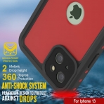 Punkcase StudStar Serisi iPhone 13 Su Geirmez Klf-Red