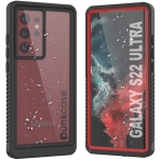Punkcase Ultimato Serisi Galaxy S22 Ultra Su Geçirmez Kılıf-Red