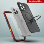 Punkcase iPhone 16 Pro Su Geirmez Kickstud 2.0 Klf-Red