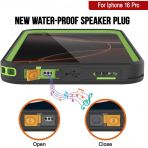 Punkcase iPhone 16 Pro Su Geirmez Kickstud 2.0 Klf-Green
