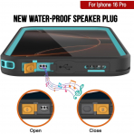 Punkcase iPhone 16 Pro Su Geirmez Kickstud 2.0 Klf-Teal
