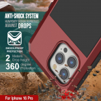 Punkcase iPhone 16 Pro Su Geirmez Klf-Red