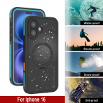 Punkcase iPhone 16 Su Geirmez Kickstud 2.0 Klf-Teal