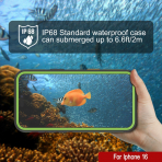 Punkcase iPhone 16 Su Geirmez Kickstud 2.0 Klf-Green