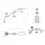  Ram Mounts Balk Bulucular Ve iziciler in Dikey Dner Kol Montaj Seti RAM-109V-1U