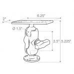 Ram Mounts Universal C Size Ksa Boy Marine Elektronik Yuvas RAM-111U-B