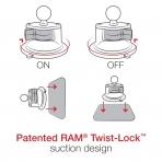 Ram Mounts Twist-Lock Vantuz Yuvarlak Plakal ift Bilyal Montaj Seti RAM-B-166-202U