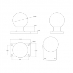 Ram Mounts Donanmsz Direkler in Kare Direk Kelepe Taban RAM-B-247U-2NH