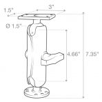  Ram Mounts Humminbird Helix 5 Uyumlu Drill-Down Orta Boy ift Bilyal Yuva RAM-202-153-202U