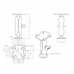  Ram Mounts Hummenbird Cihazlar in C Size Orta Boy Balk Bulucu Yuvas RAM-107U