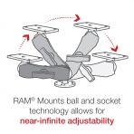  Ram Mounts Humminbird Helix 7 Uyumlu Drill-Down Orta Boy ift Bilyal Montaj Seti RAM-202-24-202U 