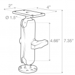  Ram Mounts Humminbird Helix 7 Uyumlu Drill-Down Orta Boy ift Bilyal Montaj Seti RAM-202-24-202U 