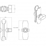 Ram Mounts Kompozit ift Soketli Orta Boy Kol RAP-B-201U
