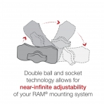 Ram Mounts Evrensel Aksiyon Kameras Adaptr le Tough-Strap ift Bilyal Yuva RAP-B-460-A-GOP1U