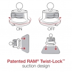 Ram Mounts Quick-Grip XL Twist-Lock Vantuzlu Uzun Boy Telefon Yuvas Kiti RAM-B-166-C-PD4U 