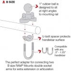 Ram Mounts Raylar in Gidon U-Cvata B Size Taban RAM-B-231ZU