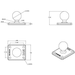 Ram Mounts AMPS Plakal B Size Top Adaptr RAM-B-347U