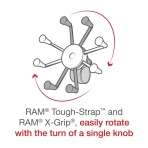Ram Mounts Tough-Strap Gidon Tabanl X-Grip Byk Boy Telefon Yuvas RAP-460-UN10U