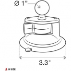 Ram Mounts Twist-Lock Bilyeli Bileik Vantuz Taban RAP-B-224-1U 