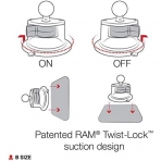 Ram Mounts Twist-Lock Bilyeli Bileik Vantuz Taban RAP-B-224-1U 