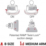 Ram Mounts Twist-Lock X-Grip Vantuzlu Telefon Yuvas Seti RAM-B-166-UN7U