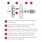 Ram Mounts X-Grip Twist-Lock Vantuzlu Ara i Uzun Boy Telefon Tutucu Seti RAM-B-166-C-UN10U