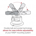 Ram Mounts ift Soket Kollu Vantuz Tabanl Tutucu RAM-B-166-103U