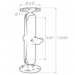 Ram Mounts Matkap Montaj in Yuvarlak Plakal ift Bilyal Montaj Seti RAM-B-101U-C 