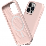 RhinoShield SolidSuit Serisi Apple iPhone 15 Pro MagSafe Uyumlu Klf (MIL-STD-810G)-Blush Pink